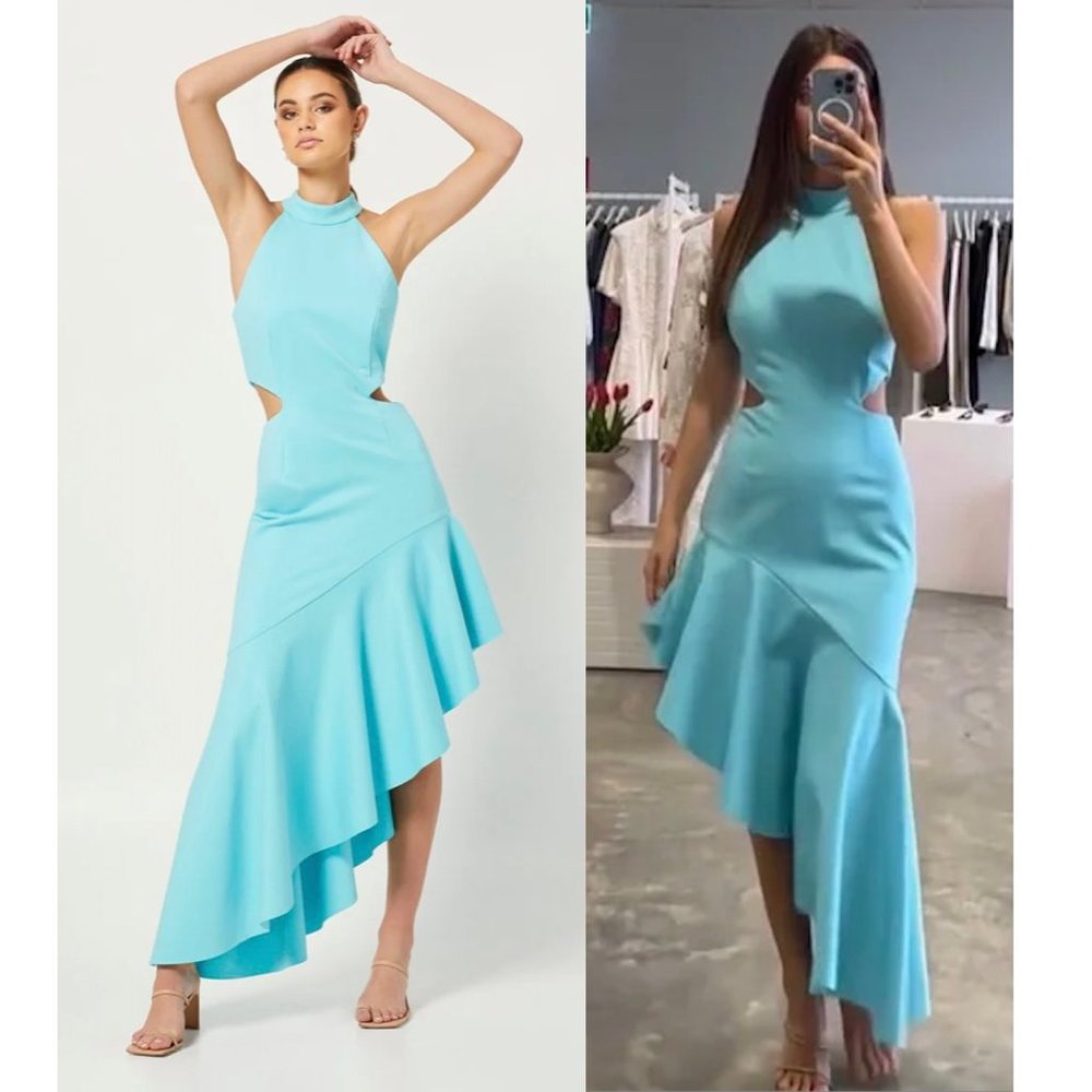 Elliatt Asymmetrical Aqua Blue Dress